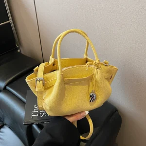 Petits sacs seau d&rsquo;été tendance pour femmes, sac à bandoulière Simple en cuir PU, sacs à main et bourses délicats, nouvelle collection 2025