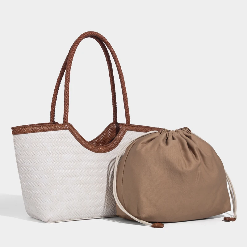 sacs fourre tout vintage pour femmes sacs à main de concepteur de luxe et sacs à main 2025 nouveau dans une imitation pu tressage en pente supérieure handle décoration de fleur en métal avec sac d'épaule sous armature