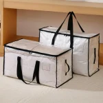 Grand sac de rangement pour couette, bac de rangement transparent avec couvercle, poignées renforcées, fourre-tout de rangement pliable et étanche pour emballage de vêtements