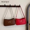 sac sous les bras en cuir pu pour femmes, sac à bandoulière tendance, couleur unie, sac à bandoulière avec nœud papillon, sac de transport pour femmes