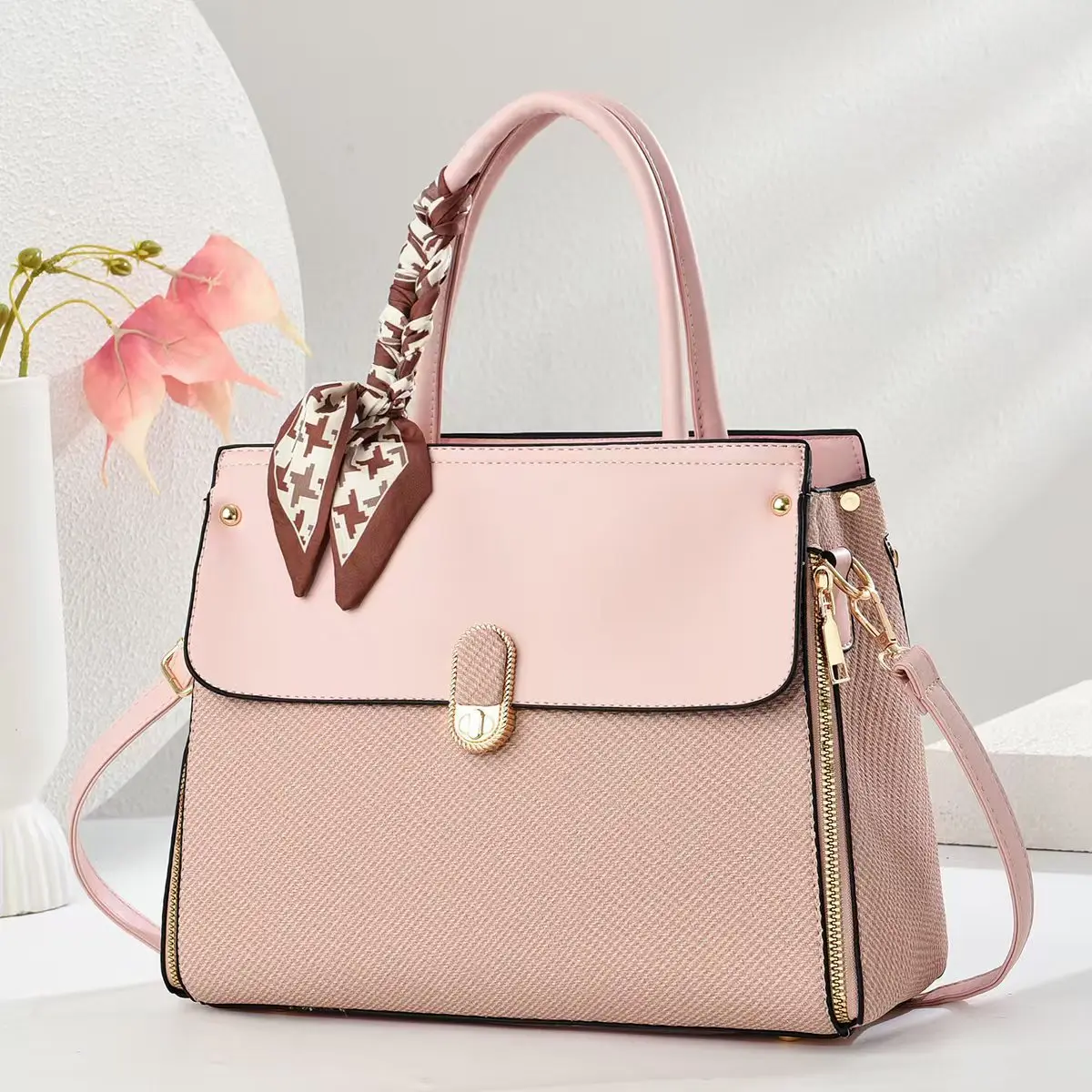 2025 sac à main chic couleur macaron pour femme patchwork en relief spacieux polyvalent poignée supérieure, épaule et sac à main bandoulière