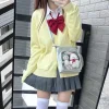 itabag carré argenté pour fille, petit sac à bandoulière en nylon avec sangle réglable, sac à bandoulière harajuku y2k, sac japonais d'exposition