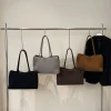 sac de travail en daim avec poche intérieure pour hommes et femmes, sac sous les bras, fourre tout à documents solides, cartable, sac de voyage, initié