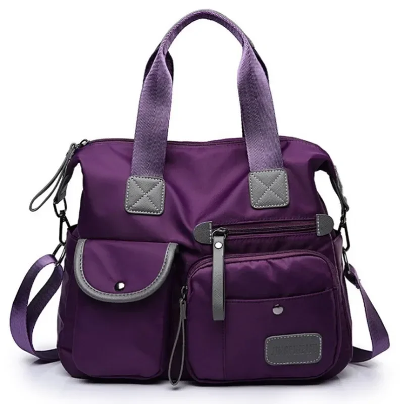 Sac fourre-tout pour femmes avec plusieurs poches, sac à bandoulière de grande capacité, sac à bandoulière en Nylon léger pour voyage Sac fourre-tout pour femmes avec plusieurs poches, sac à bandoulière de grande capacité, sac à bandoulière en Nylon léger pour voyage