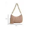 sac en croissant froncé matelassé, sac à main à la mode joinitiated, sac à main pour femmes avec porte monnaie pour tous les jours en été