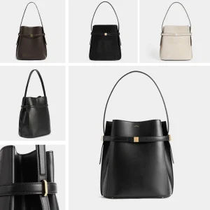 Sac seau de grande capacité, lettre de niche, sac à bandoulière portable simple et polyvalent pour femmes