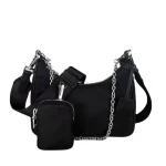 Sac à bandoulière décontracté en nylon imperméable pour femme, sac hobo initié à la mode, noir cool, JODecolr Aisselle, petit sac à main