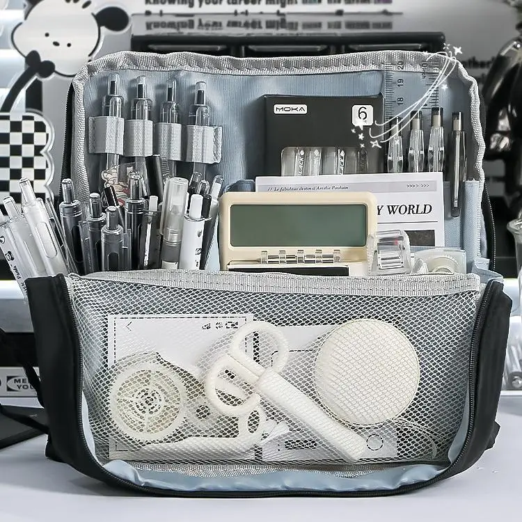 trousse à crayons de grande capacité, boîte de papeterie simple, sac de papeterie pour étudiants, sac de rangement, fournitures de papeterie de bureau