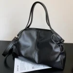 Grands sacs à bandoulière noirs pour femmes, Sac de shopping Hobo, couleur unie, Sac à main en cuir PU de qualité, fourre-tout de voyage pour dames, 2024