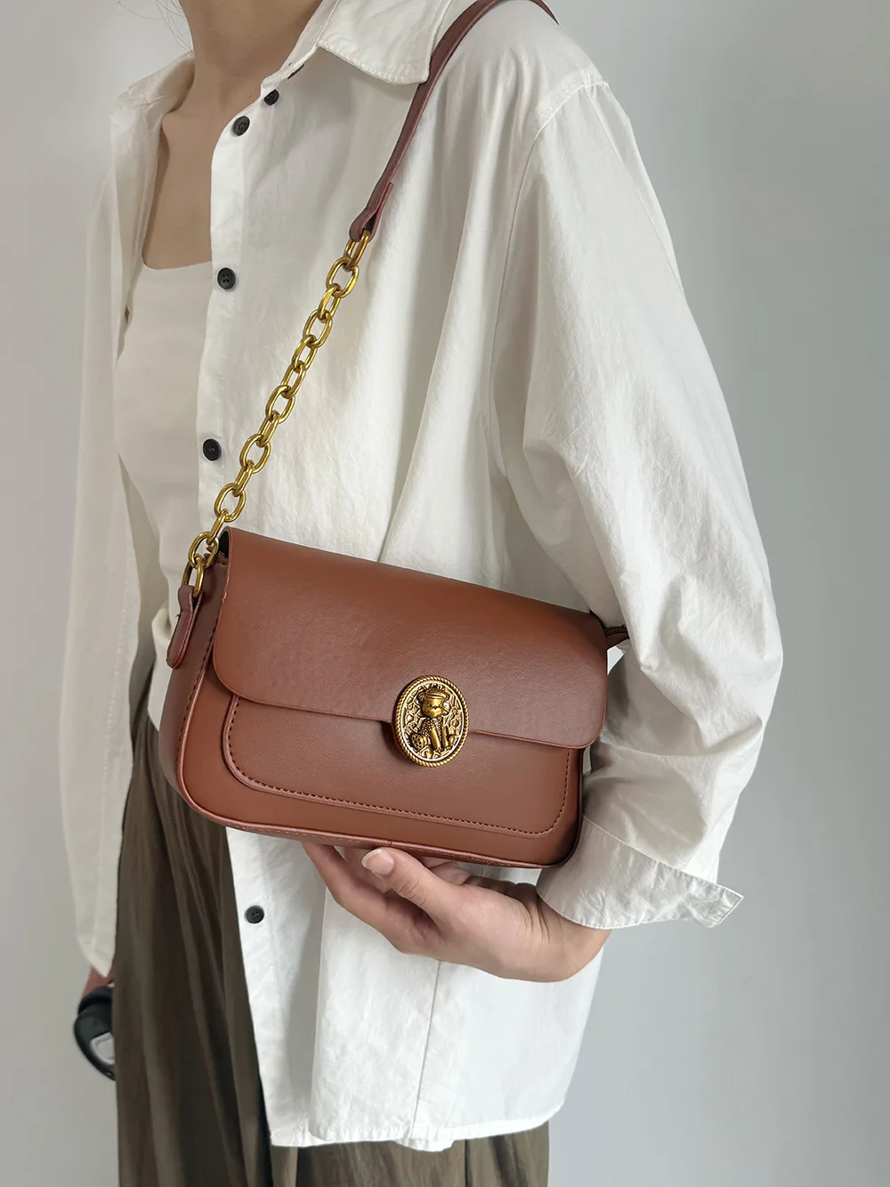 cgcbag sac à main carré en cuir pu pour femme, sacoche à bandoulière simple, vintage, de marque, de bonne qualité, de luxe, de styliste