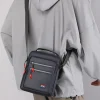 sac à bandoulière carré pour hommes, couleur unie, sac à bandoulière simple en nylon, grande capacité, multicouche, sacoche d'affaires, randonnée