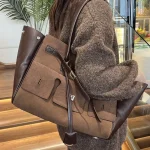 Sac fourre-tout en cuir mat pour femmes, marque B, même Style, automne/hiver, sac de banlieue haut de gamme, grande capacité, fourre-tout à bandoulière simple