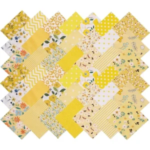40 pièces sac à breloques matelassé, carrés en tissu pur coton 12.7×12.7 cm patchwork floral matelassé prédécoupé pour la couture artisanat bricolage