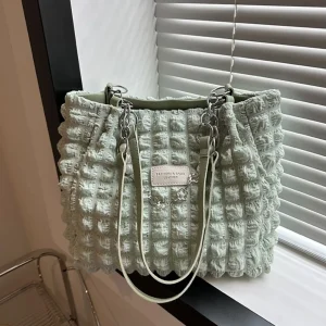 Sac Hobos à Carreaux Matelassé pour Femme et Fille, Bandoulière Rembourrée en Coton, Sac Sous les Bras Sac Hobos à Carreaux Matelassé pour Femme et Fille, Bandoulière Rembourrée en Coton, Sac Sous les Bras