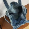 sac à main décontracté en denim de grande capacité, fourre tout à la mode, niveau d'apparence Éwer, sous les bras
