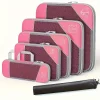ensemble de cubes d'emballage à compression, accessoires d'organisateur de bagages de voyage en polyester, sacs de rangement extensibles, valises