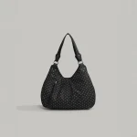 Sac fourre-tout rétro à pois pour femmes, sac à bandoulière de grande capacité, sac à main polyvalent à la mode de Style coréen, matériau en toile