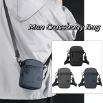 Sac à bandoulière carré décontracté pour hommes, couleur unie, sac de poitrine simple, multifonctionnel multi-poches, sac banane en Nylon pour randonnée