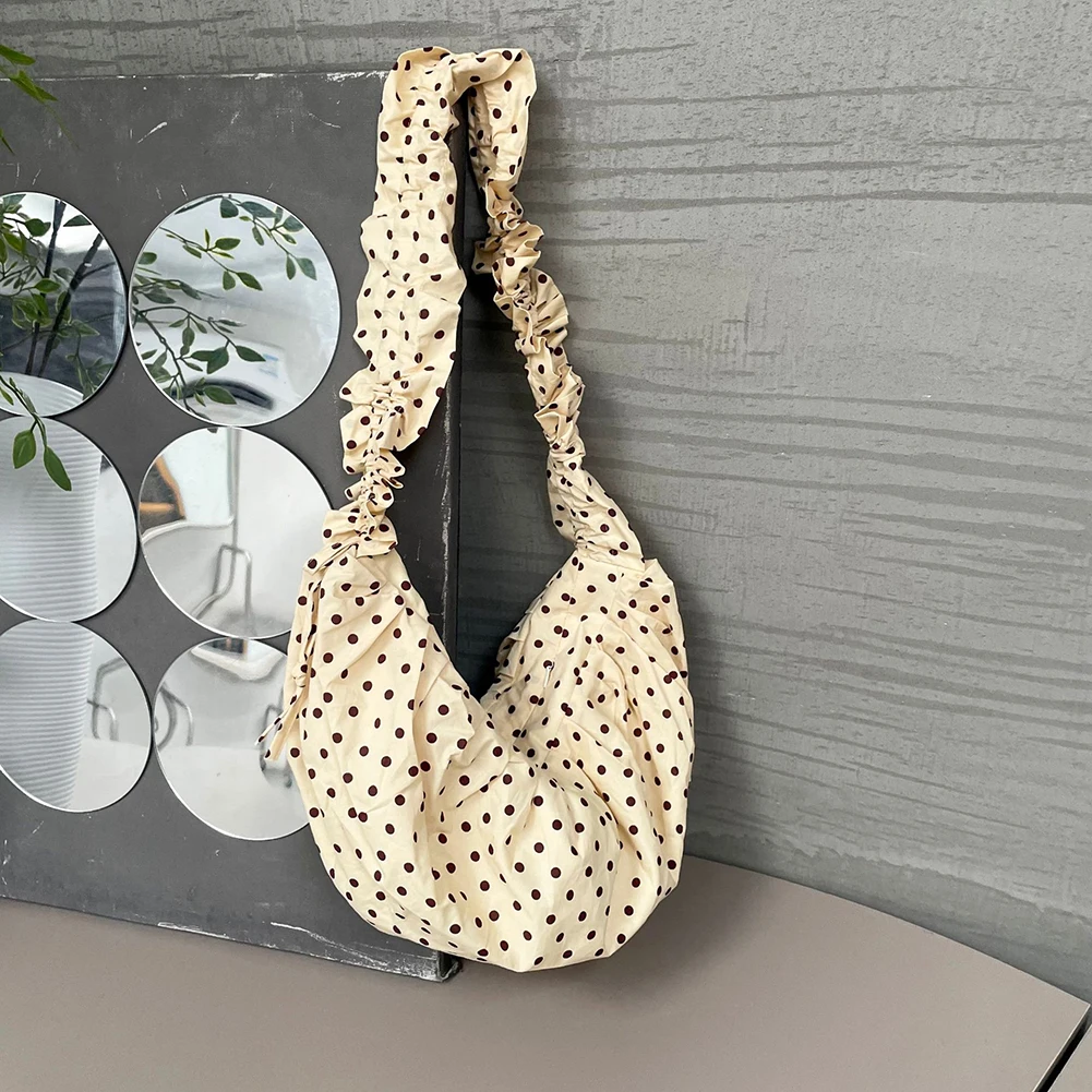 sac hobo nuage pour femmes, sac à bandoulière de grande capacité à pois, petit fourre tout vintage assorti pour les voyages en plein air