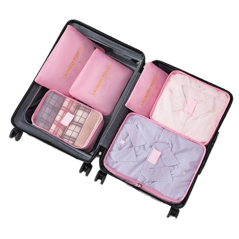 ensemble de 6 sacs de rangement d'accessoires de valise de voyage pour vêtements, chaussures et cosmétiques