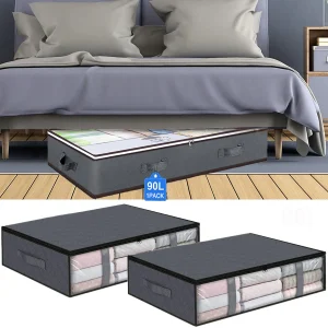 Sac de rangement sous le lit, sac de rangement pliable pour couette, boîte de rangement pour vêtements de garde-robe, organisateurs de vêtements anti-poussière, sacs de grande capacité