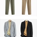 Costume d&rsquo;affaires décontracté pour hommes, de haute qualité, classique, Simple, noir, marron, mode, ensemble 2 pièces (Blazer + pantalon), mariage, S-6XL