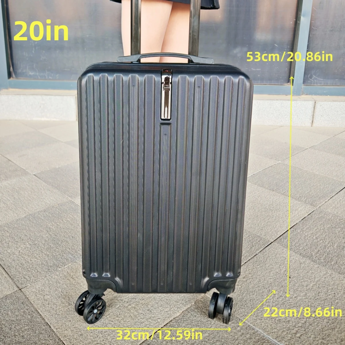 valise 20 pouces 24 pouces, valise, boîtier de chariot, roue universelle, fermeture à glissière anti poussière, chariot télescopique, cartable, léger, cartable, adapté aux hommes et aux femmes, sac de rangement de voyage à coque rigide