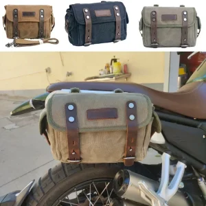 Sac de moto étanche avec poignées amovibles, sac à bagages, équipement d&rsquo;équitation, messager avec tête en cuir