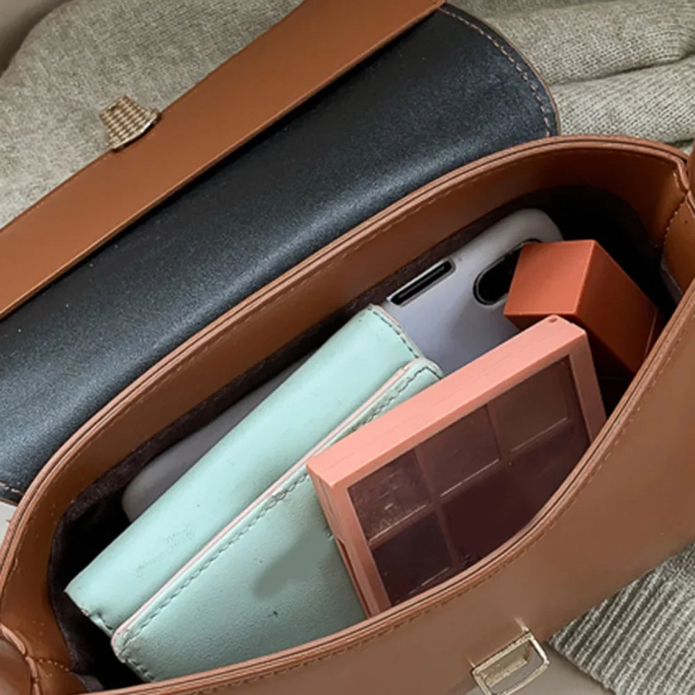 sac fourre tout rétro en cuir pu pour femme, sac sous les bras chimvintage, portable, décontracté, solide, document, poignée simple, sacs à main de créateur