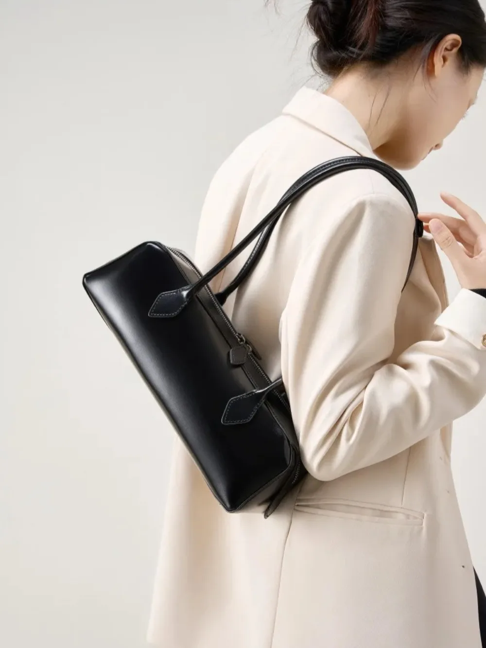 sac baguette coréen bordeaux pour femmes, sac à main sous les bras en cuir de vache véritable, grande capacité, sac à bandoulière vintage, 2025