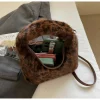 nouveau sac hobo de luxe de créateur femmes mode fausse fourrure imprimé léopard sac à bandoulière mignon en peluche sac à bandoulière décontracté