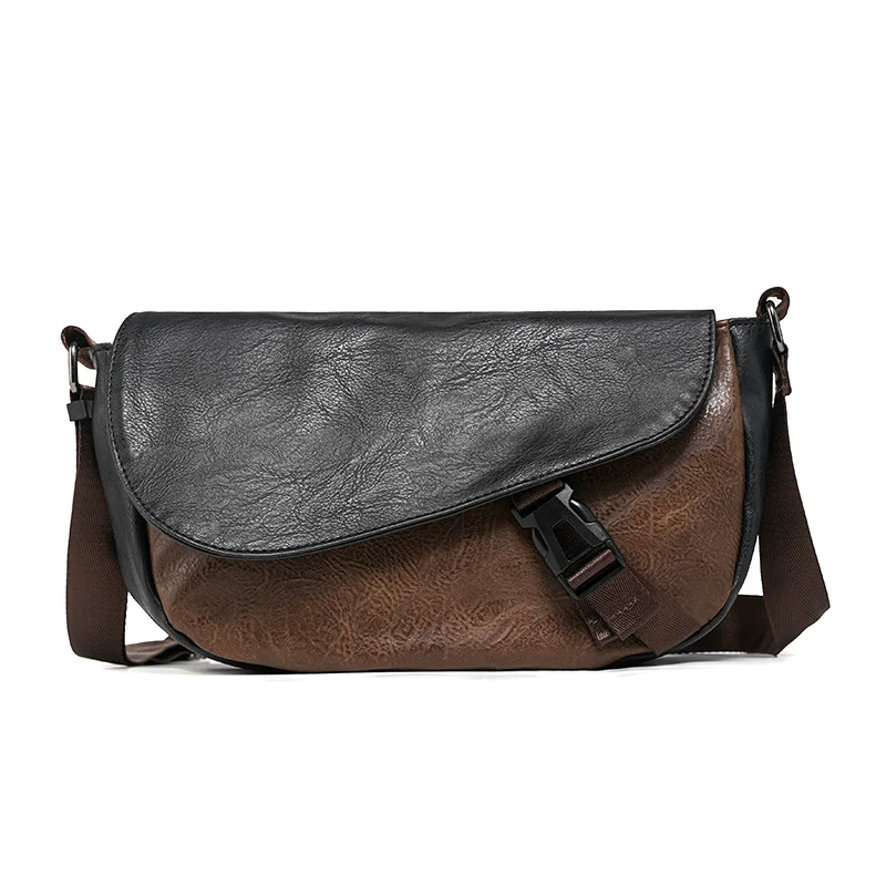Petits cartables rétro tendance pour hommes, sacs à bandoulière polyvalents pour les déplacements, nouveaux sacs de facteur à la mode pour garçons Cool Petits cartables rétro tendance pour hommes, sacs à bandoulière polyvalents pour les déplacements, nouveaux sacs de facteur à la mode pour garçons Cool