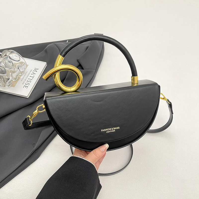 petits sacs à bandoulière pour femmes, sac de selle demi-cercle de styliste, 8 couleurs, sac à main en cuir pu