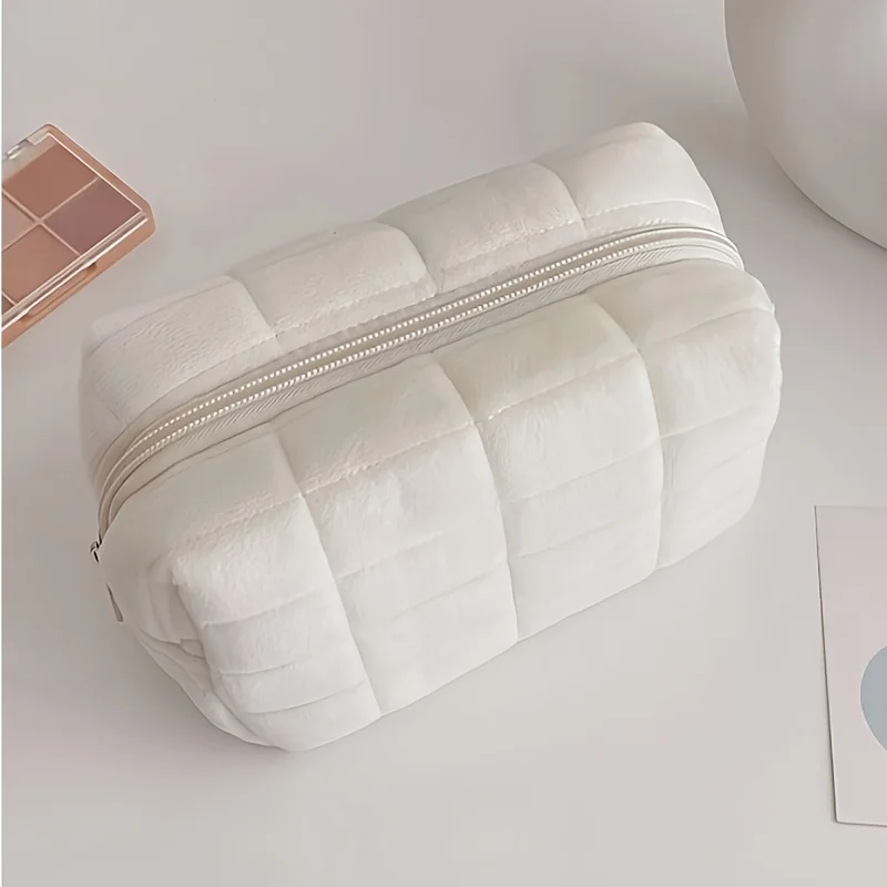 trousse à cosmétiques minimaliste chic, grand organisateur de maquillage bohème pour voyage et maison, cadeau pour femme.