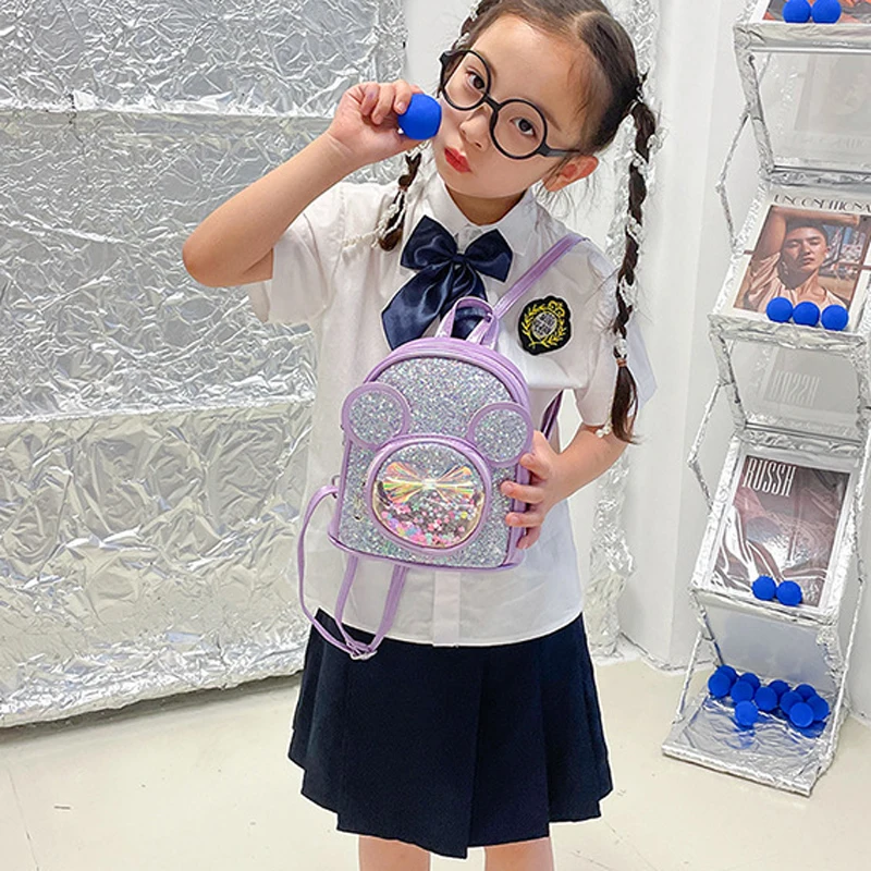 mignon enfants sac mode paillettes maternelle sacs à dos pour bébé filles dessin animé souris sac à dos décontracté princesse sac filles cadeaux