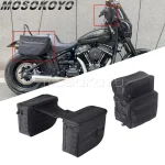 Sac de guidon de barre de voyage de Style Club, sacs à poignée + sacoche de selle essentielle pour Harley Dyna Street Bob FXBB Softail Sportster
