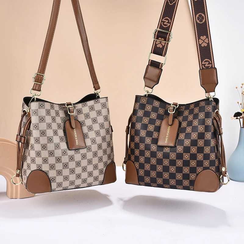 sac seau tout en un en pu pour femme, sac à main à une épaule, sac à bandoulière, boucle à fermeture éclair, grande capacité, nouvelle mode, 2024