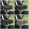 sac de selle étanche en cuir pu, rangement de bagages multifonctionnel, barre de guidon de moto, sac suspendu de selle avant, accessoires