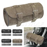Sac de selle étanche en cuir Pu, rangement de bagages multifonctionnel, barre de guidon de moto, sac suspendu de selle avant, accessoires
