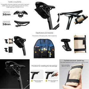G6DE selle vélo léger, Portable pliable, arrière siège arrière, pochette à outils réparation vélo