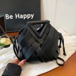 Pochette tissée en PU pour femmes, sac à main tressé de luxe, haut de gamme, à la mode, sac à bandoulière élégant et minimaliste