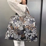 Sac fourre-tout, sac fourre-tout de grande capacité, cartable réutilisable, sac de courses léger et respectueux de l&rsquo;environnement avec motif imprimé, sac de voyage pliable pour l&rsquo;extérieur, style camping