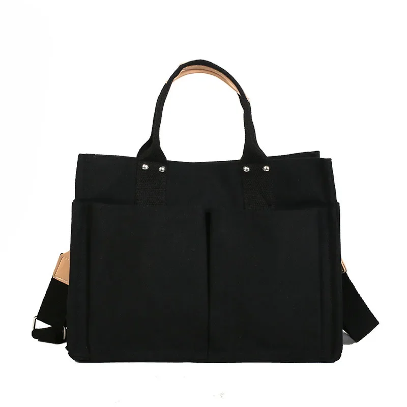 boutique de fgg stylish handbags canvas large women casual shoulder bags with handle versatile ladies satchels crossbody bags