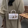 petit sac à bandoulière carré tendance pour femmes, sac à main de qualité, nouveau style, sac à bandoulière noir à rabat