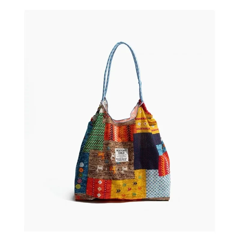 sac hobo en toile patchwork vintage : doux, rétro/bohémien, spacieux pour les voyages et le quotidien, mode avant