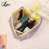 sac cosmétique carré en maille, sac de rangement polyvalent pour articles divers, sac de rangement cosmétique carré portable avec fermeture éclair