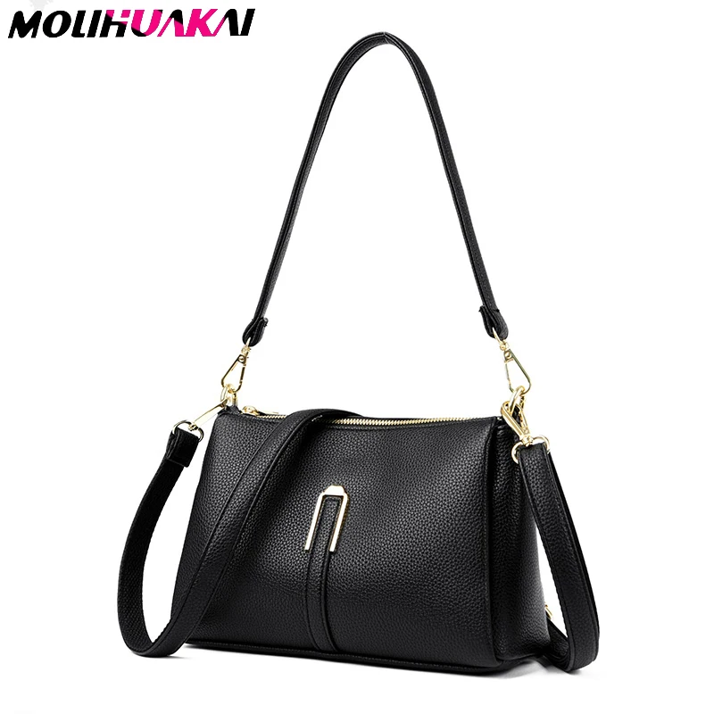 sacs à main de luxe en cuir souple pour femme, sacoche de styliste à bandoulière de grande capacité, marque à la mode