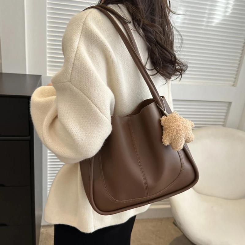 grande capacité buet sac femme rétro polyvalent unique épaule sac fourre tout sac de banlieue en cuir souple fermeture magnétique sac à main sac à main