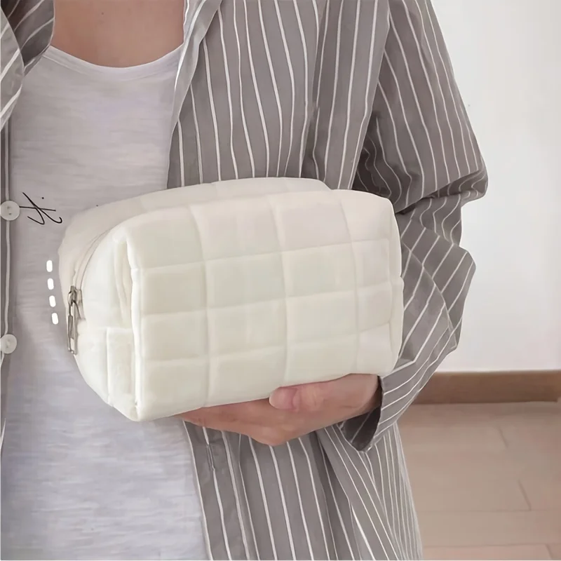 trousse à cosmétiques minimaliste chic, grand organisateur de maquillage bohème pour voyage et maison, cadeau pour femme.