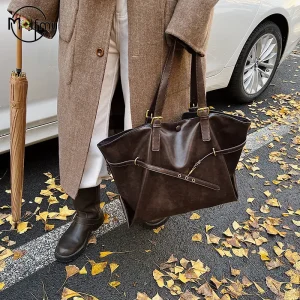 Sac fourre-tout rétro en cuir PU pour femmes, sac à bandoulière tendance d&rsquo;hiver Y2K, sacs à main de mode, fourre-tout de voyage de luxe
